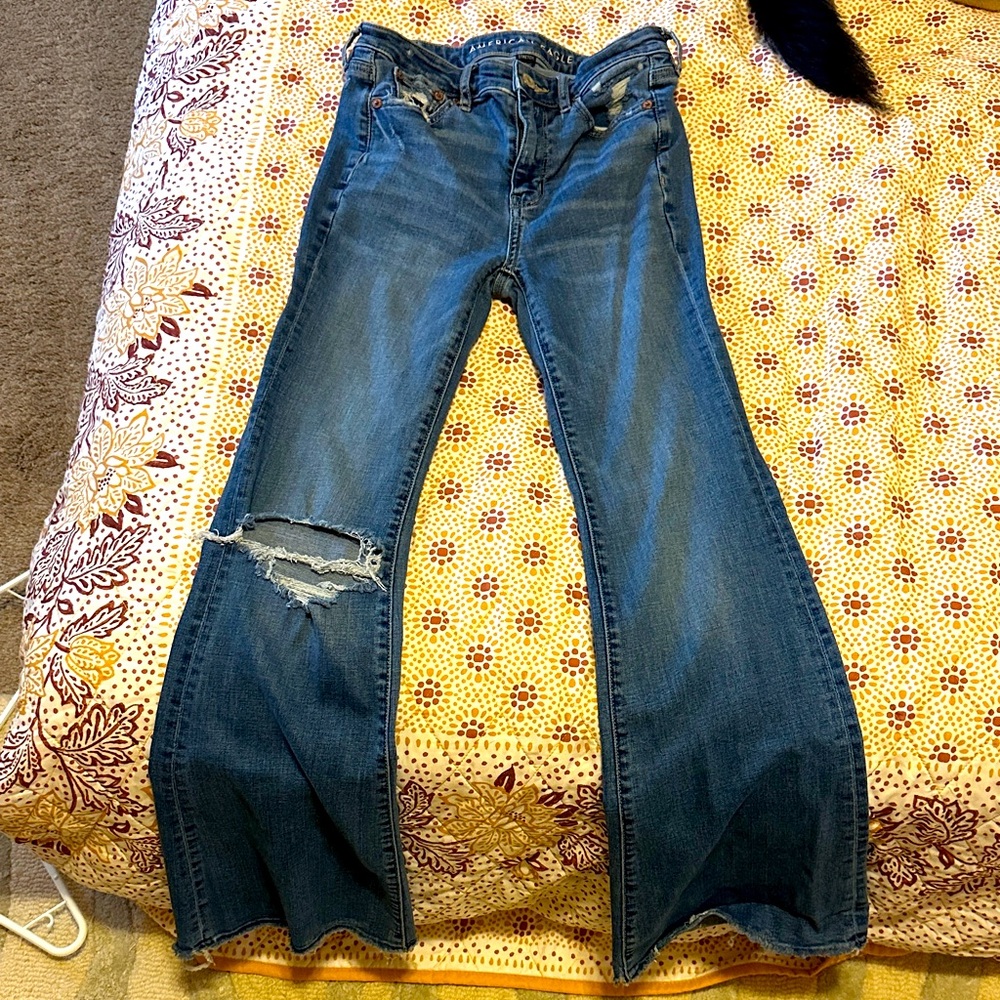 American Eagle Outfitters Distressed Flare Jeans